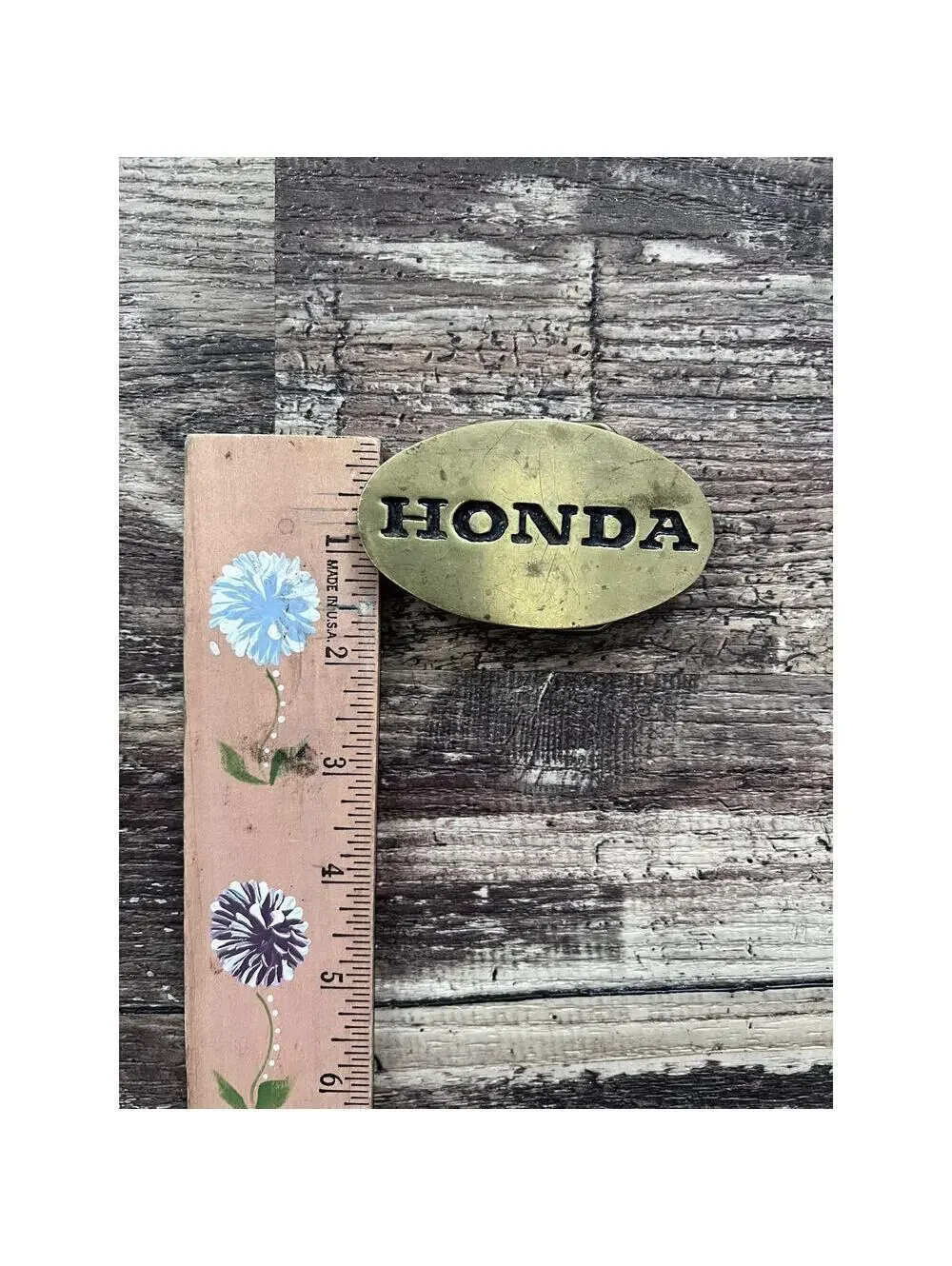 Vintage Honda Solid Brass Belt Buckle, Taiwan ROC, Honda Memorabilia